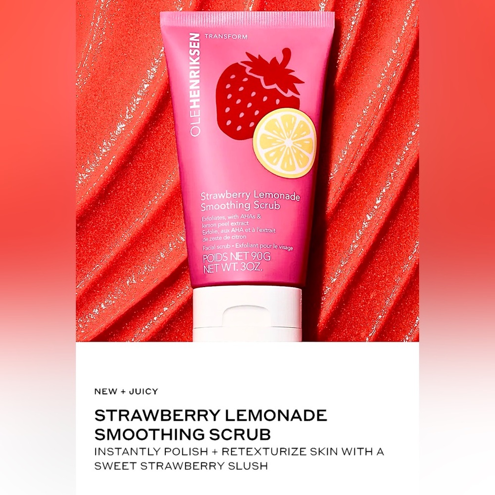 Ole Henriksen Strawberry Lemonade Smoothing Facial Scrub BRAND NEW! MSRP $35.